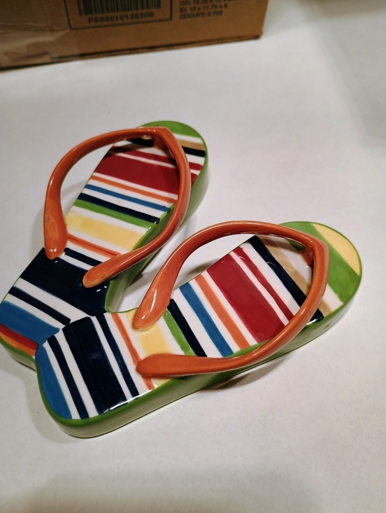 Longaberger Other - Longaberger Flip-flop Ceramic Sandals Decorative